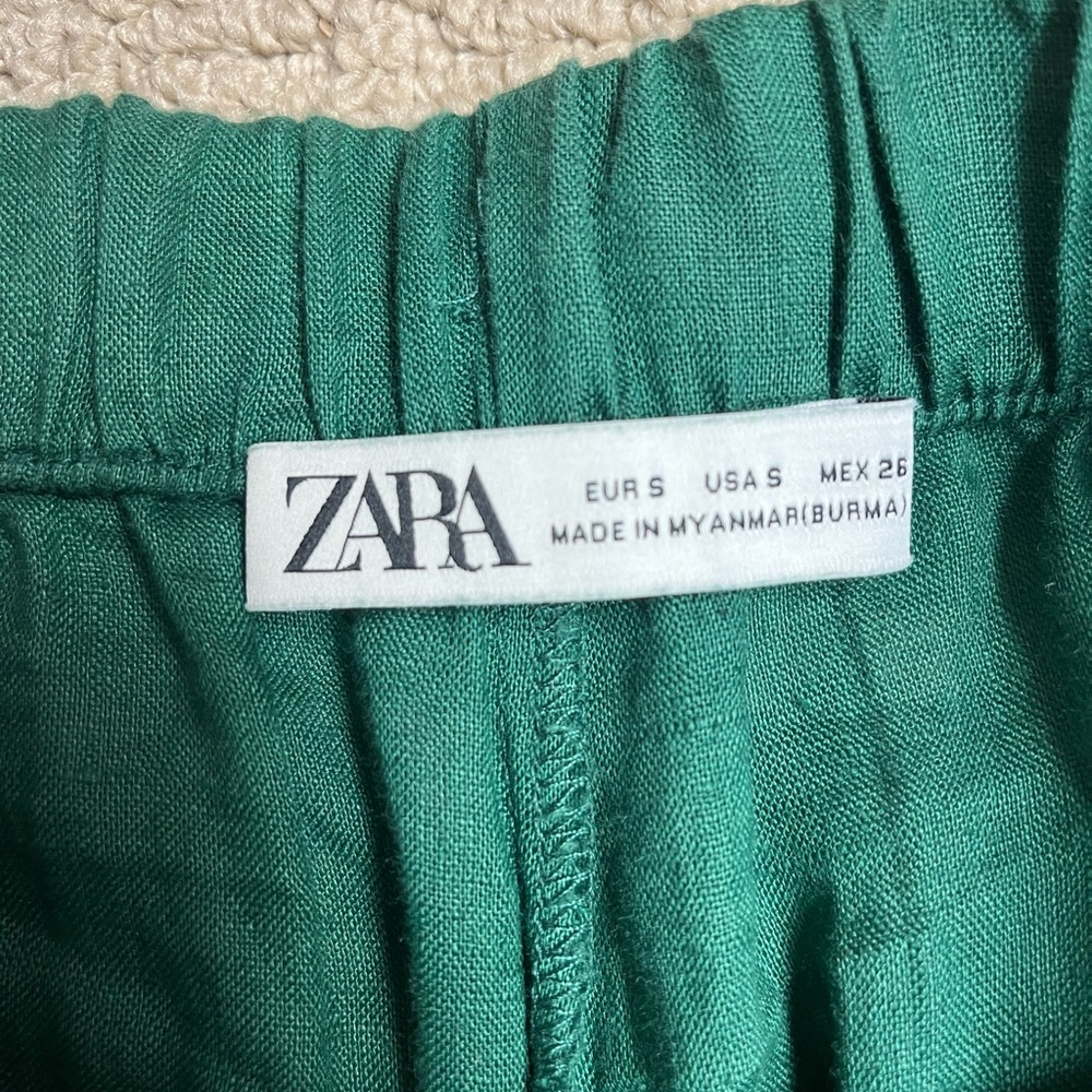 Zara Green Linen Two-Piece Set - Picture 4 of 6